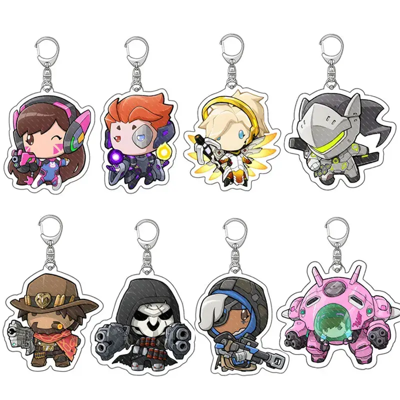 Overwatch Game Keychain – Anime Figure Pendant Keyring, Cartoon Accessories, Creative Bag & Car Keychain, Fan Gift