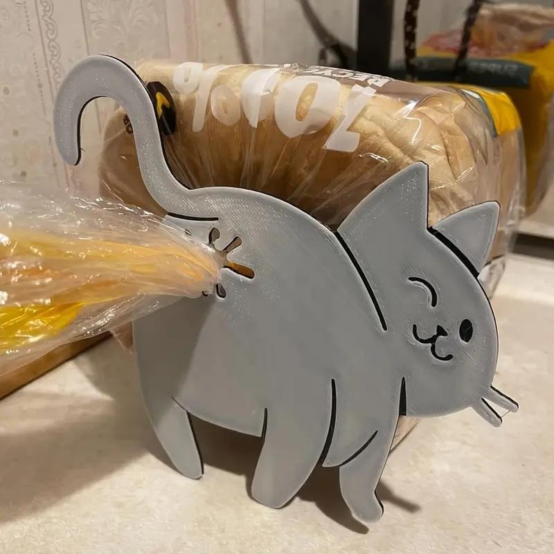 3 Pcs Cat Butt Bread Clip - 3D Printed Humorous Kitchen Gadget - Plastic Bag Holder for Bread & Snacks - Cute Animal Pantry Storage Accessory - Quirky Home Decor Gift - Playful Design - Lightweight Accessory - Pet Lovers