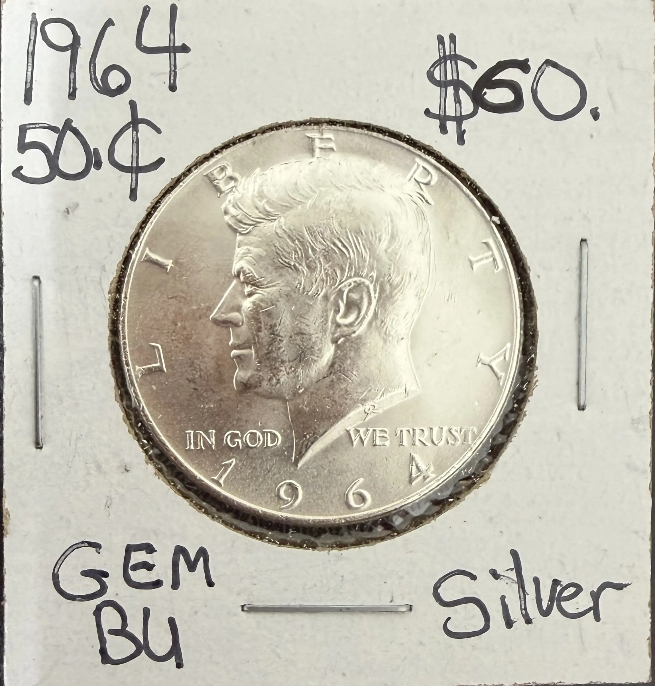 1964 GEM BU Silver Kennedy half dollar