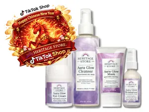 Lucky Fire Horse Aura Glow Gift 4 Piece Bundle (Cleanse, Moisturizer, Eye Cream, & Mask)