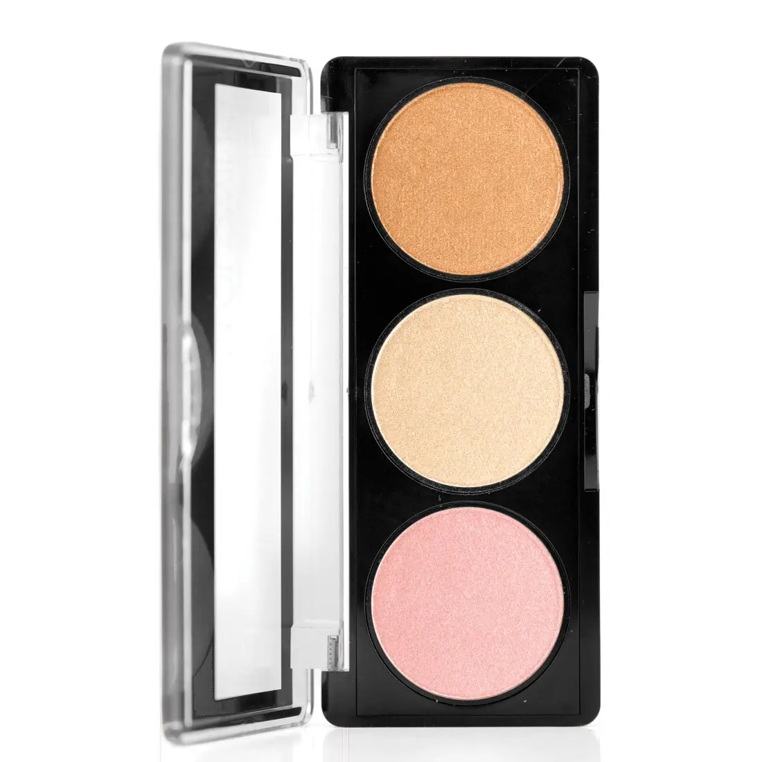 Palladio I'm Glowing Illuminating Highlighter Palette, Golden Cosmetic Glow Bronzer Powder Set with Brush, High-Pigmented Shimmery Radiant Finish for Flawless Looks