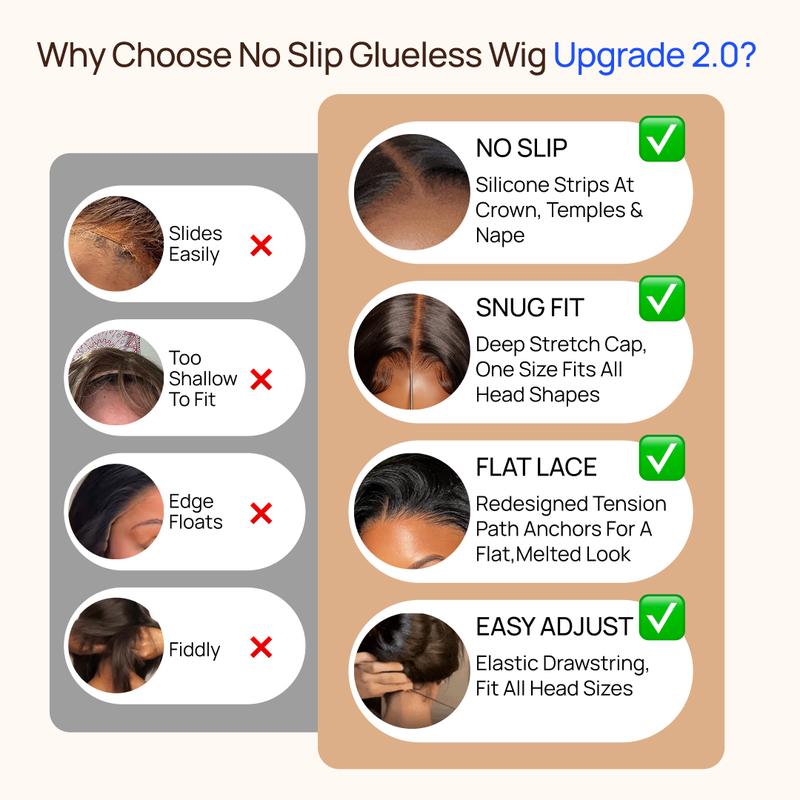 【NEW】Nadula 7x5 Zero Slip Lace Wig with EdgeMelt Fit & Deep Stretch Cap for Secure Glueless Wear & Human Hair All Day Comfort TikTokShopStockUp