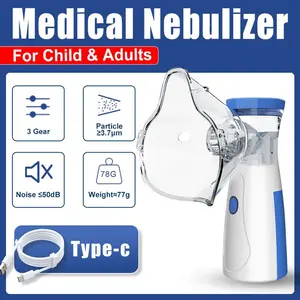 Quick Relief of Respiratory Problems, Ultra-Quiet (White), Portable Handheld Nebulizer - USB Rechargeable Nebulizer for Adults and Children, Ultra-fine 3μm Mist, <30dB Quiet Asthma Relief, Suitable for Home and Travel