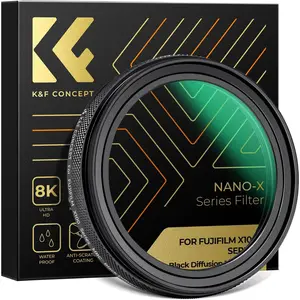 K&F CONCEPT Black Mist Diffusion 1/4 Filter(Black Frame) Compatible with Fujifilm X100 Series, X100/X100F/X100S/X100T/X100V/X100VI, 28 Multi-Coatings HD Optical Glass Lens Filter