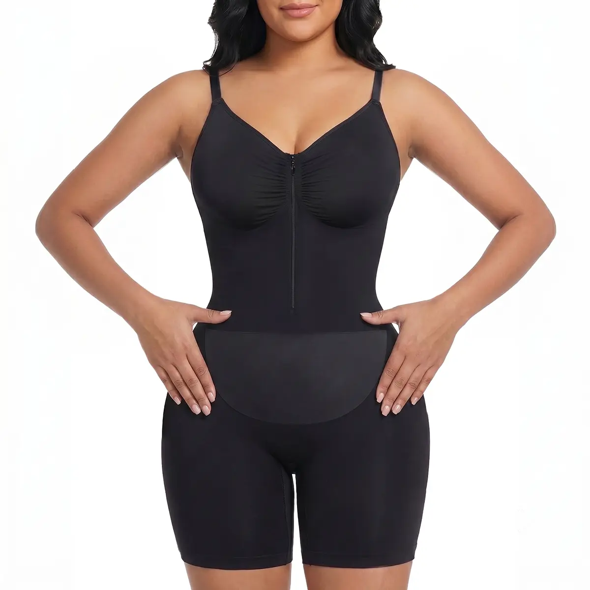 YIANNA Women Fajas Shapewear Seamless Bodysuit Double-Layer Tummy Control Zip-Up Body Shaper Waist Defining Silhouette YIANNA Women Fajas Shapewear Seamless Bodysuit Double-Layer Tummy Control Zip-Up Body Shaper Waist Defining Silhouette