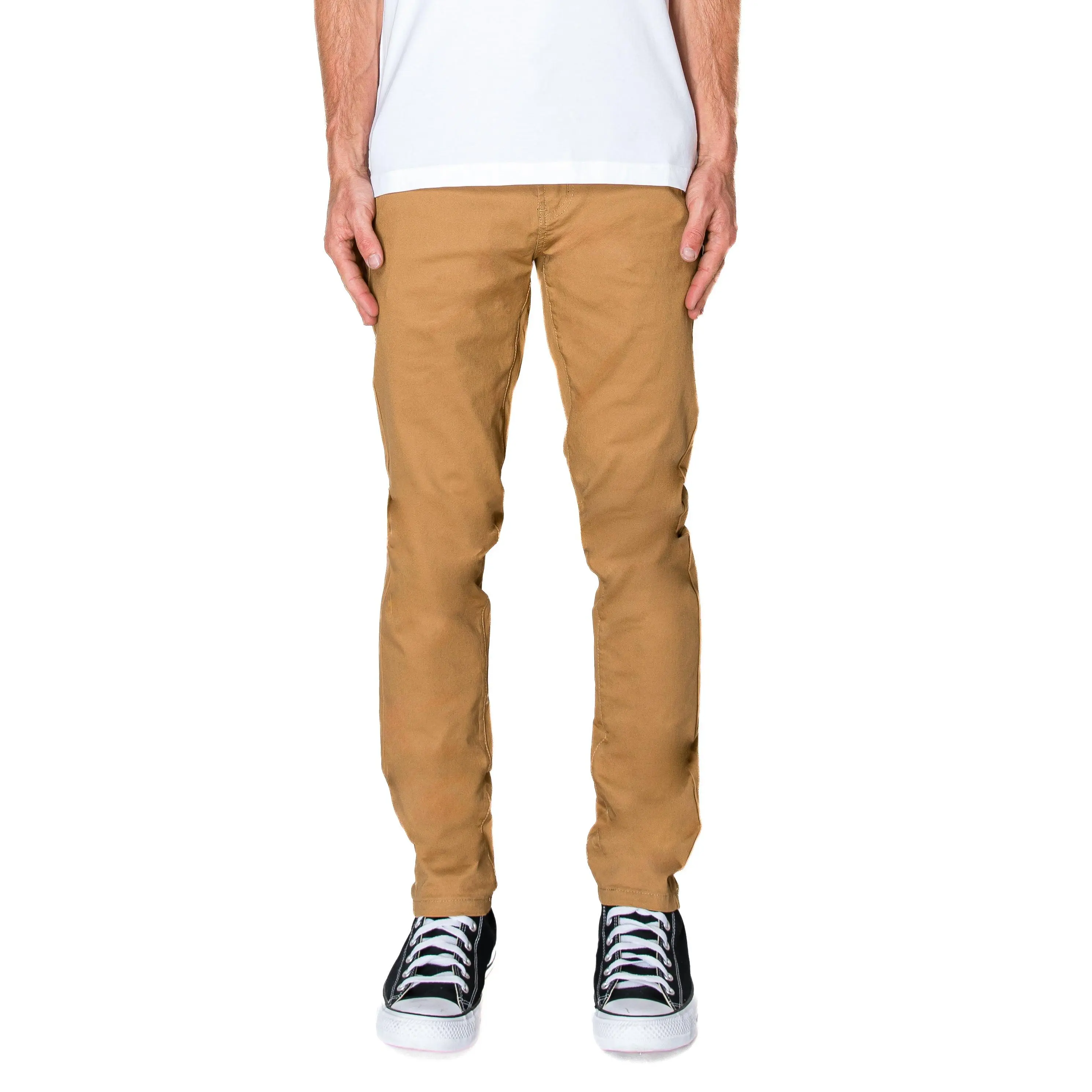 VICTORIOUS Menswear Essential Chino Casual Pants - Classic Cotton-Spandex Plain Fabric, Slim Fit, Stretch, Pocket, Tapered Design, All Season Men's Pants, 97% Cotton Stretch, 4-Way Stretch Men's Pants