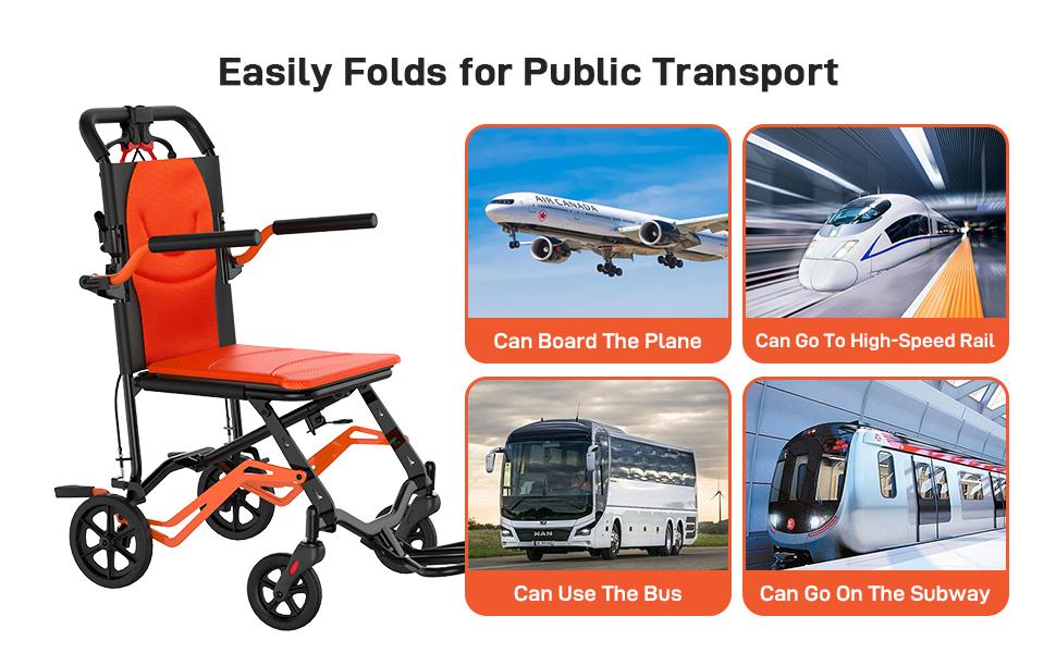 【GARVEE】Portable Lightweight Folding Transport Chair with Locking Handbrake, Removable Flip Armrests, Aluminum Alloy Frame, Swinging Footrests, Supports 220 lbs, Ideal for Indoor & Outdoor Use 【GARVEE】Portable Lightweight Folding Transport Chair with Locking Handbrake, Removable Flip Armrests, Aluminum Alloy Frame, Swinging Footrests, Supports 220 lbs, Ideal for Indoor & Outdoor Use