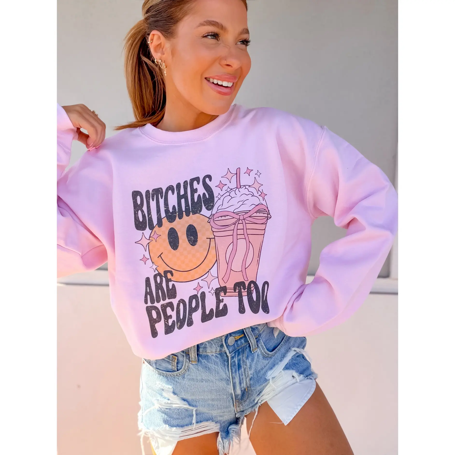 Smile People Too Graphic Top