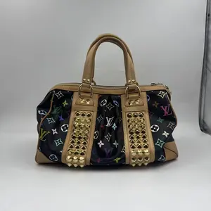 Pre-owned Louis Vuitton H6 Black Tricolor Studded Courtney Murakami Takashi Collaboration Series Handbag/Shoulder Bag hz62817