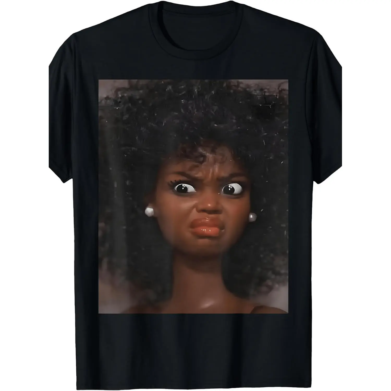 Distressed Doll Face Meme T-Shirt for Men and Women Four Seasons Cotton Casual Round Neck Short Sleeve Outdoor Personal Style
