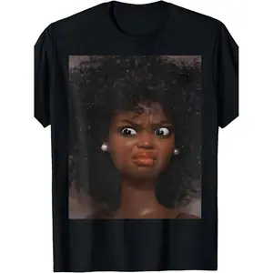Casual Round Neck Short Sleeve T Shirt Featuring Distressed Doll Face Meme for Men and Women Ideal for Four Seasons Outdoor Wear