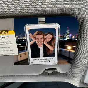 2-Pack Vertical Car Sun Visor Photo Frame Clips | Acrylic Snap Clips – Universal Fit for All Cars | Holds 3.5x2.3 Inch Photos | Random Color | DIY Customizable Car Decor | Perfect Gift for Couples, Family & Pet Memorabilia