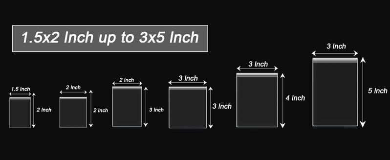 Small Clear Plastic Baggies with Assorted Sizes Ranged from 1.5x2 to 4x6 inches. 2 Mil Thick Poly Self-Lock Bags for Jewelry, Bead, Pills Organiser.