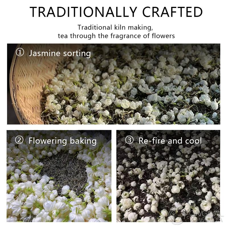 Jasmine In The Snow Jasmine Tea 75g 2.5g×48pack Fresh Green Tea And Summer Jamine Individual Package Imprinted 7 Times With Green Tea