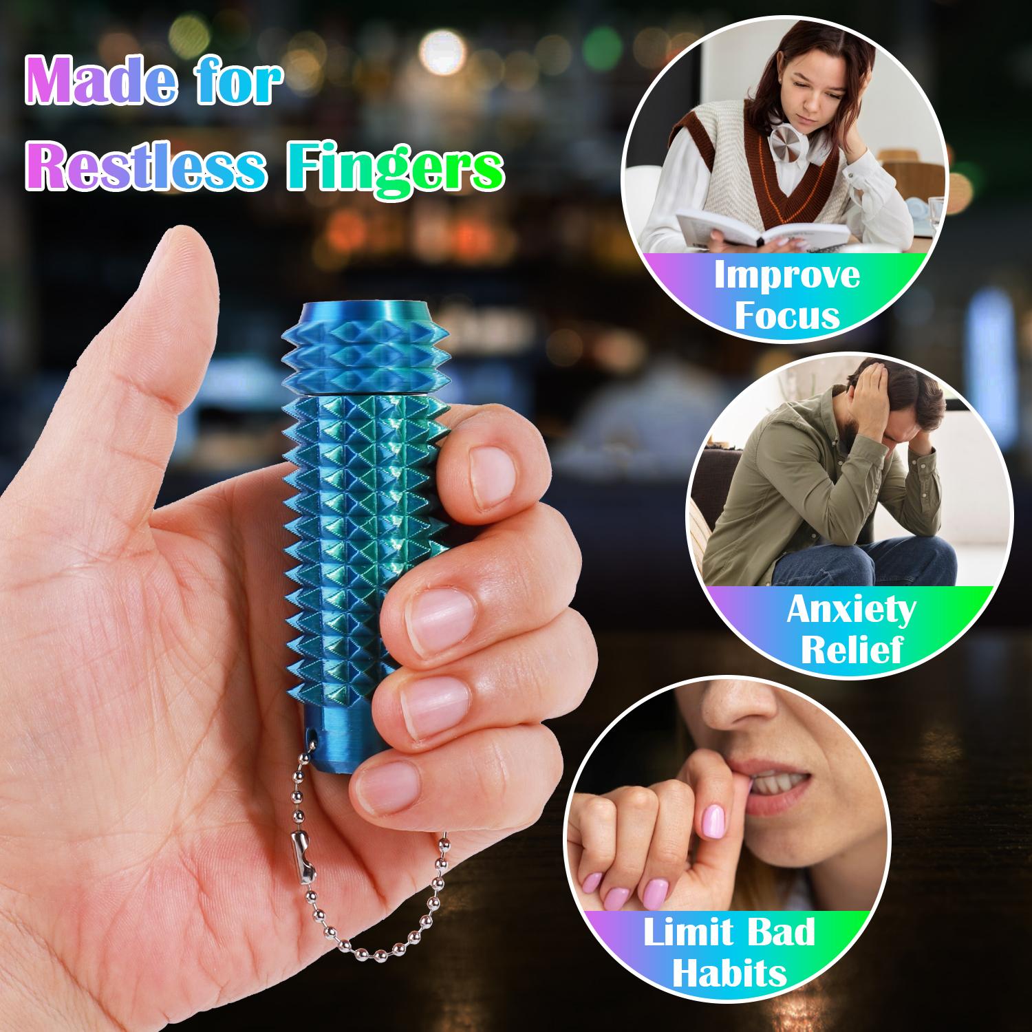 Press and Rotate Fidget Toy for Adults, 3D Printed Portable Spiky Sensory Keychain for Anxiety Relief, Pocket Stress Relief Tool for Focus and Calming littlest statues Silicone Rubber fidgets