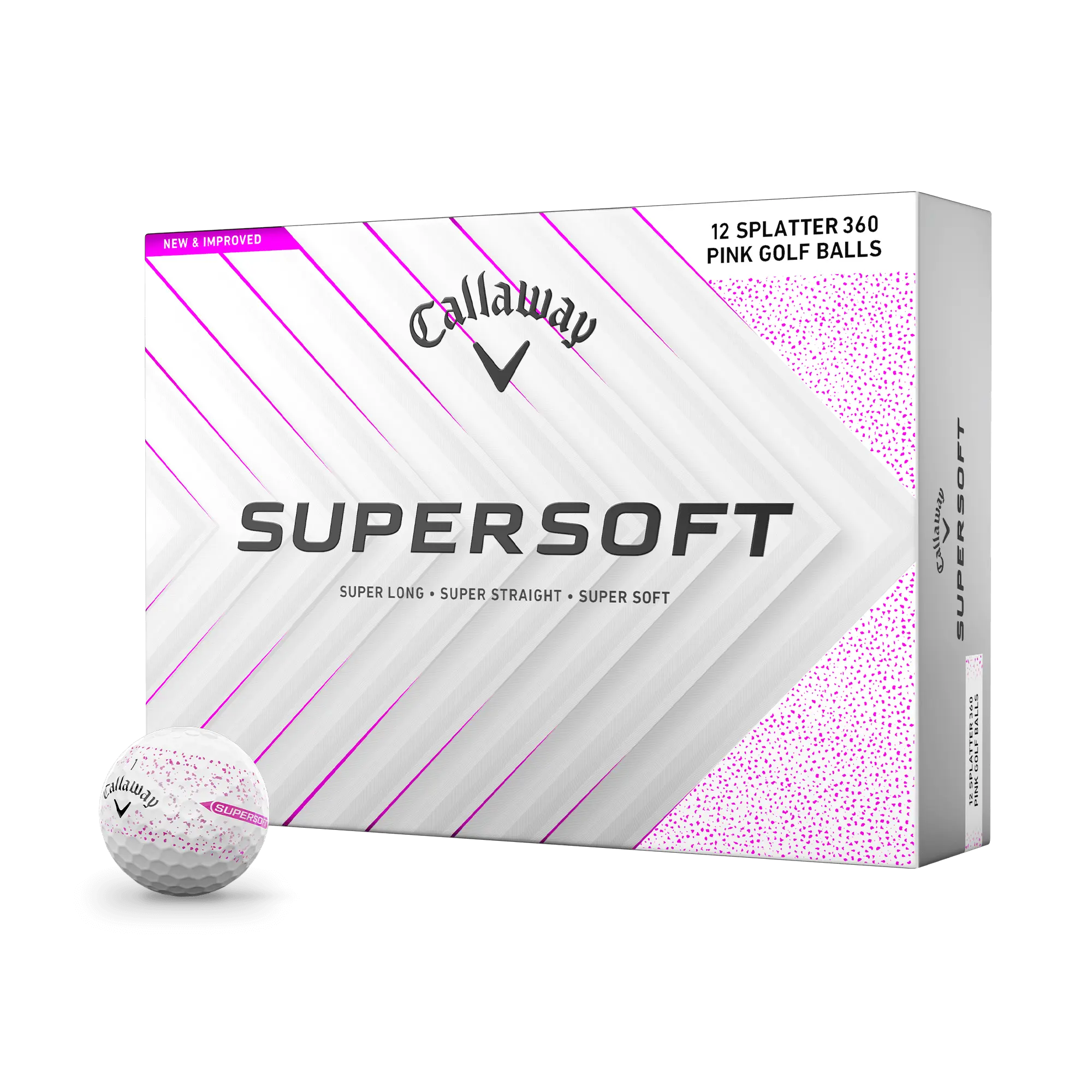 Callaway Golf Supersoft Splatter 360 Pink Golf Balls
