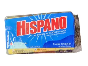 2 pack HISPANO Laundry Bar soap 10.5 oz - 300 g (2 bar soap in 1 pack) Super Fresh Odor Defense Scent Booster. Effective Cleaning, spot remover
