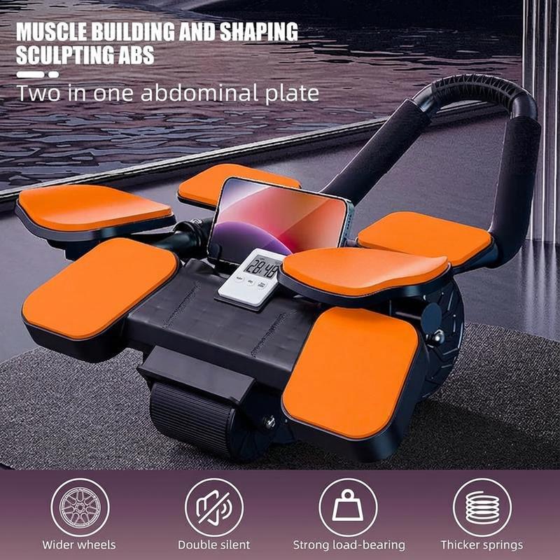 Elbow Support Automatic Rebound Abdominal Wheel, Ab Roller for Abdominal Exercise Machine, Abs Workout Equipment, Dolly Core Strengthening Trainer Fitness Belly Training