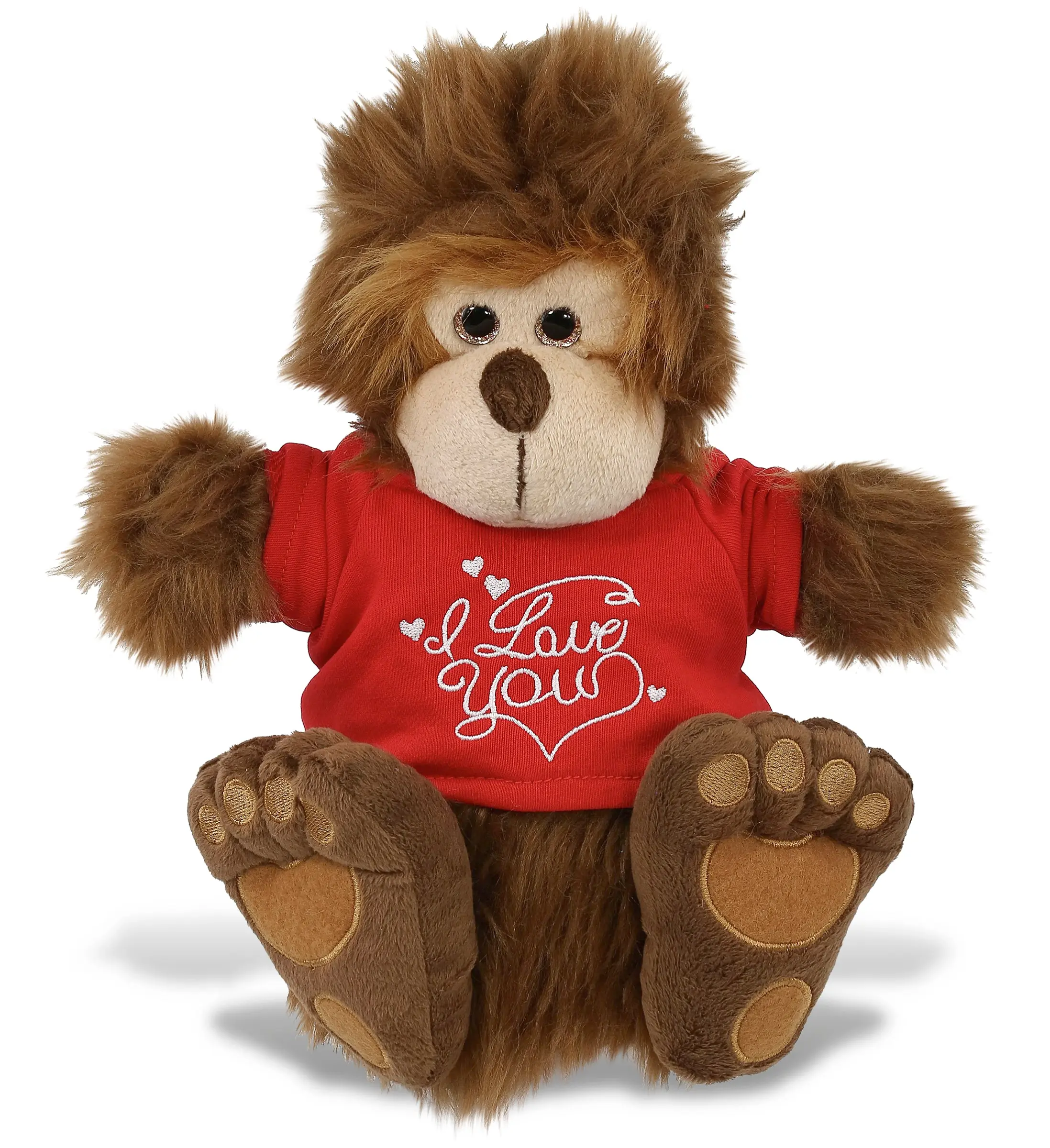 PLUSH I LOVE YOU RED SHIRT- SUPER-SOFT PLUSH HAND PUPPET - BIG FOOT