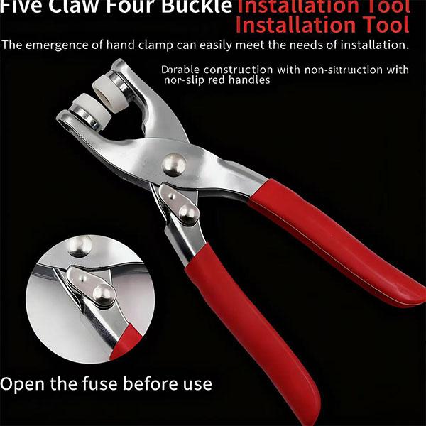 100PCS Metal Snap Buttons with Hand Press Pliers Set, Sewing Accessories Kit for DIY Clothing, Hats & Crafts, Seamless Fastener Tool Set