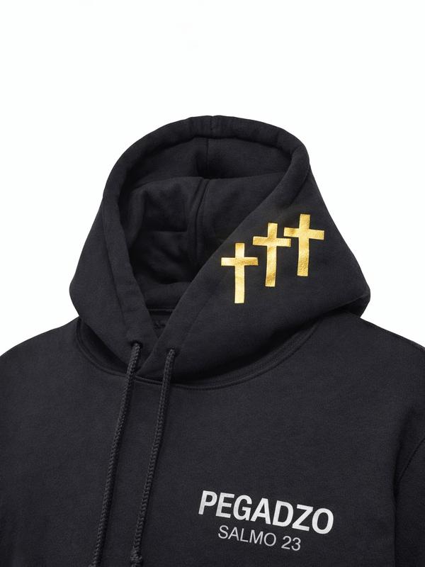 PEGADZO Hoodie Premium Salmo 23 – Alto Relieve Brick 600 & Gold Metálico (Drop Limitado) Menswear Sweatshirts Long Sleeve Casual