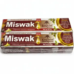 Essential Palace Miswak Natural Honey & Moringa Herbal Toothpaste [Pack of 2-6.5 oz.]