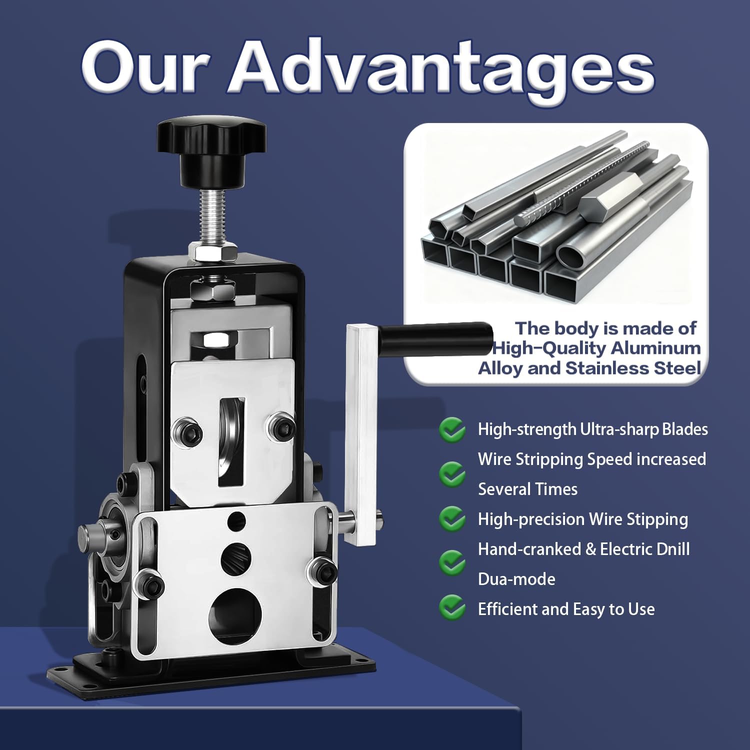 Manual Wire Stripping Machine Gauge Wire 0.06-1 inches,Scrapping Copper Wire Peeler Machine,Drill Powered Hand Crank Wire Stripper Tool for Scrap Copper Recycling