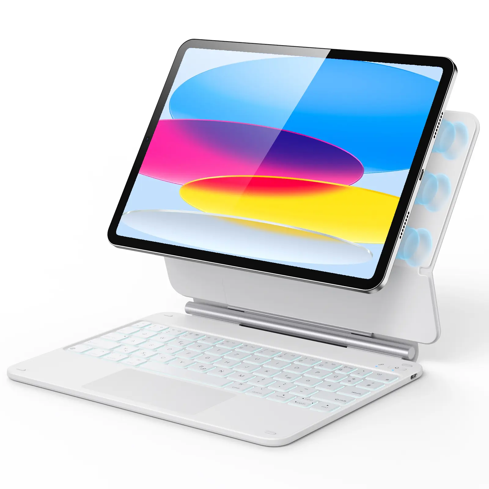 ESR Floating Keyboard for iPad, Magnetic Attachment with Cantilever Design, Precision Multi-Touch Trackpad, Backlit Keys, Adjustable Viewing Angle, Landscape Mode Only