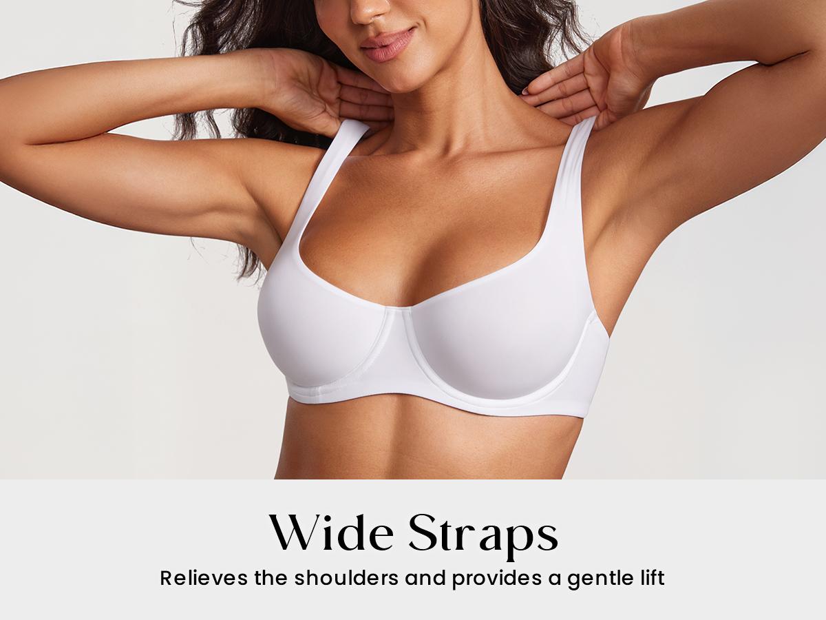 Women's Smooth Scoop Neck Balconette Bra Underwire No Padded SpringStatements