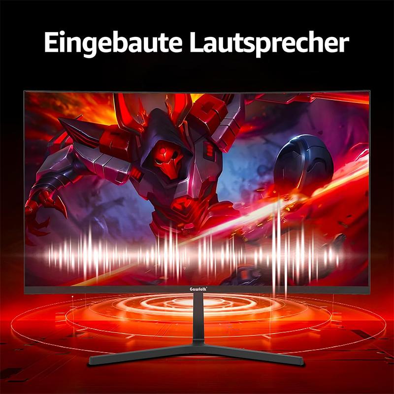 Gawfolk 27-inch Curved Gaming Monitor 100Hz, PC Screen Full HD 1080P, Frameless 1800R Computer Screen With FreeSync And Eye Care Technology, Supports VESA