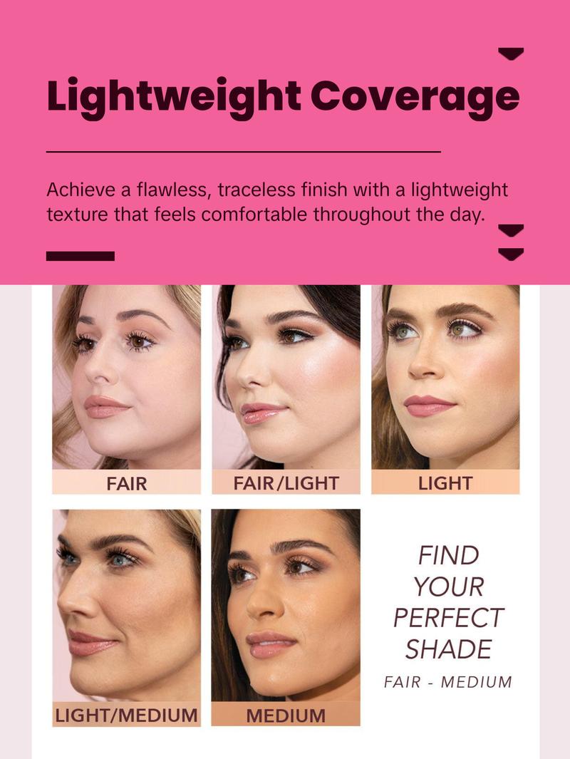 Peptide Bounce Balm Foundation with Brush Hydrating Compact Makeup Setting Coverage