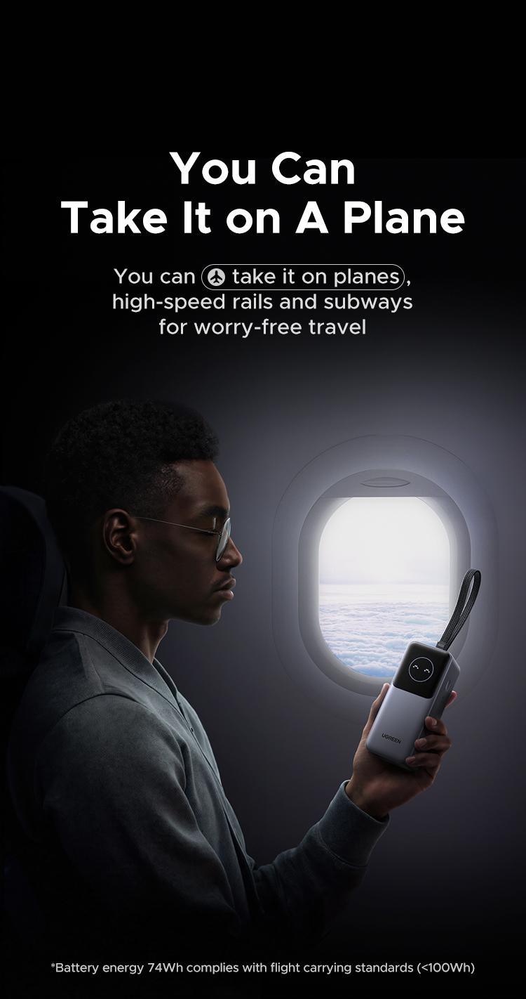 UGREEN Nexode Power Bank 20000mAh 130W Portable Charger Built-in USB C Cable, Pack with TFT Smart Display for MacBook/iPad/iPhone 17 16/Samsung S24 and More ,September Restock,TikTokShopSpringGlowUp,Greenish