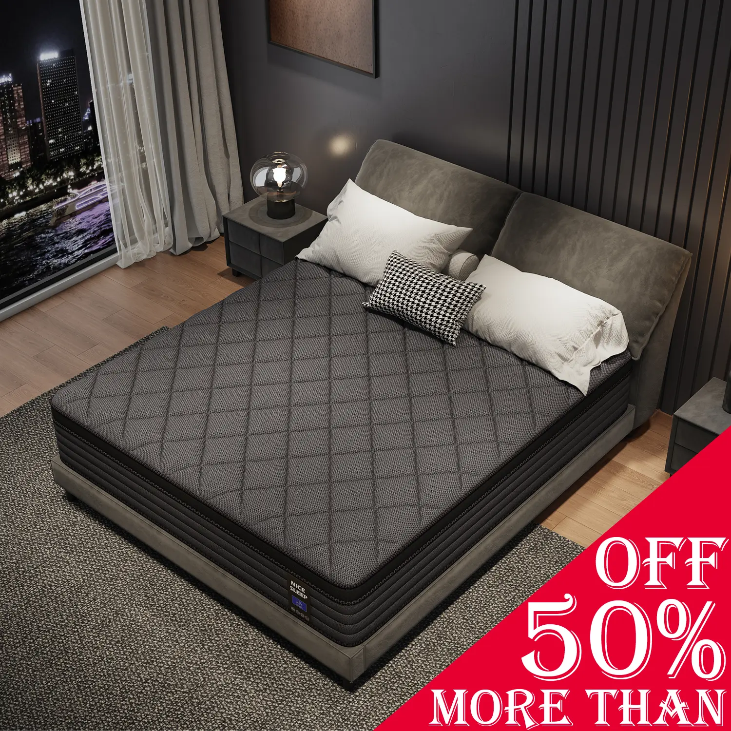 10/12/14 Inch Twin, Full, Queen, King Boxed Memory Foam and Spring Cooling hybrid Mattress Medium Firm, Lumbar Support Ergonomic, Breathable, Pressure Relief, MotionIsolation, queen size mattresses Furniture Gift for Children and Parents tiktokshopspringg
