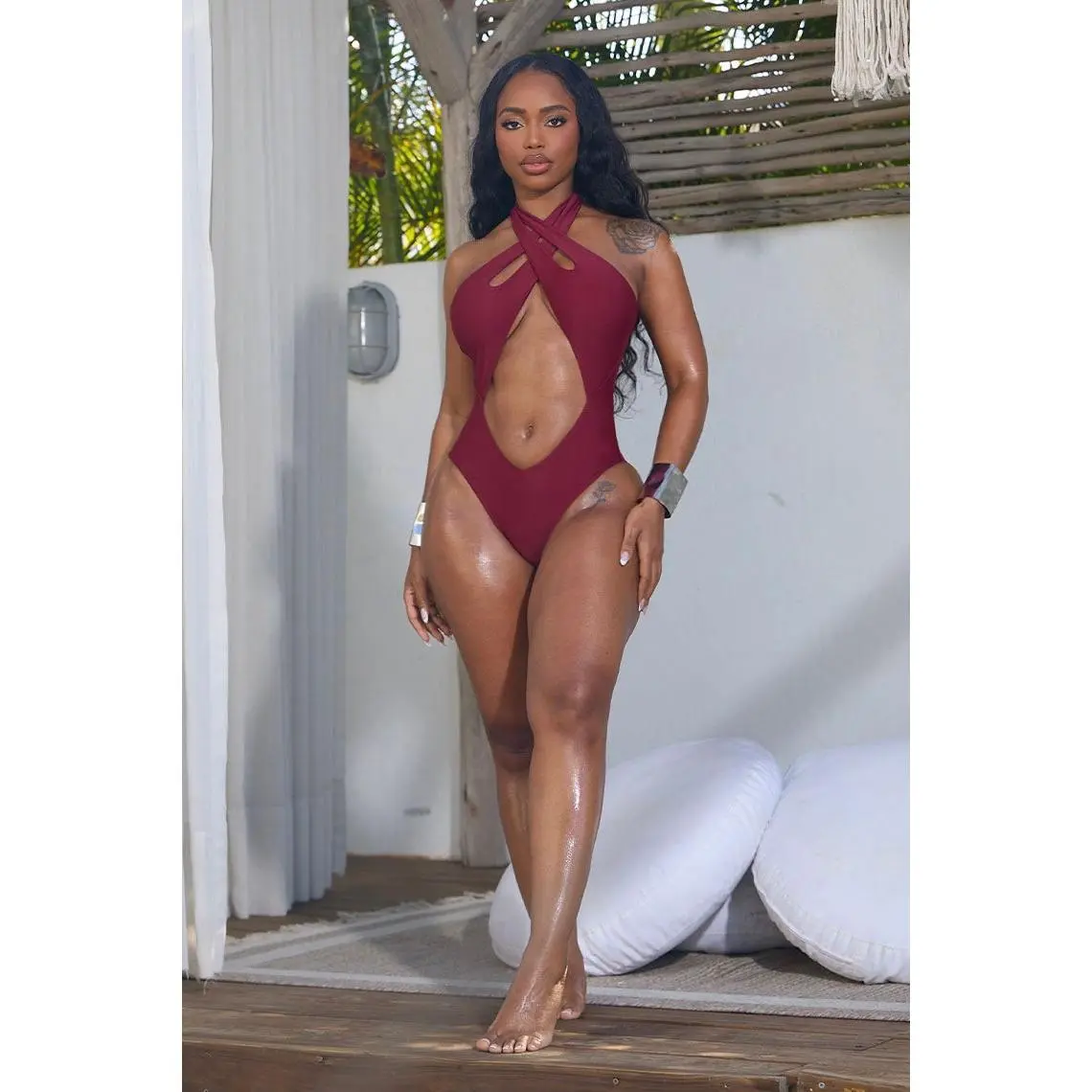 LLANA SWIMSUIT-MAROON