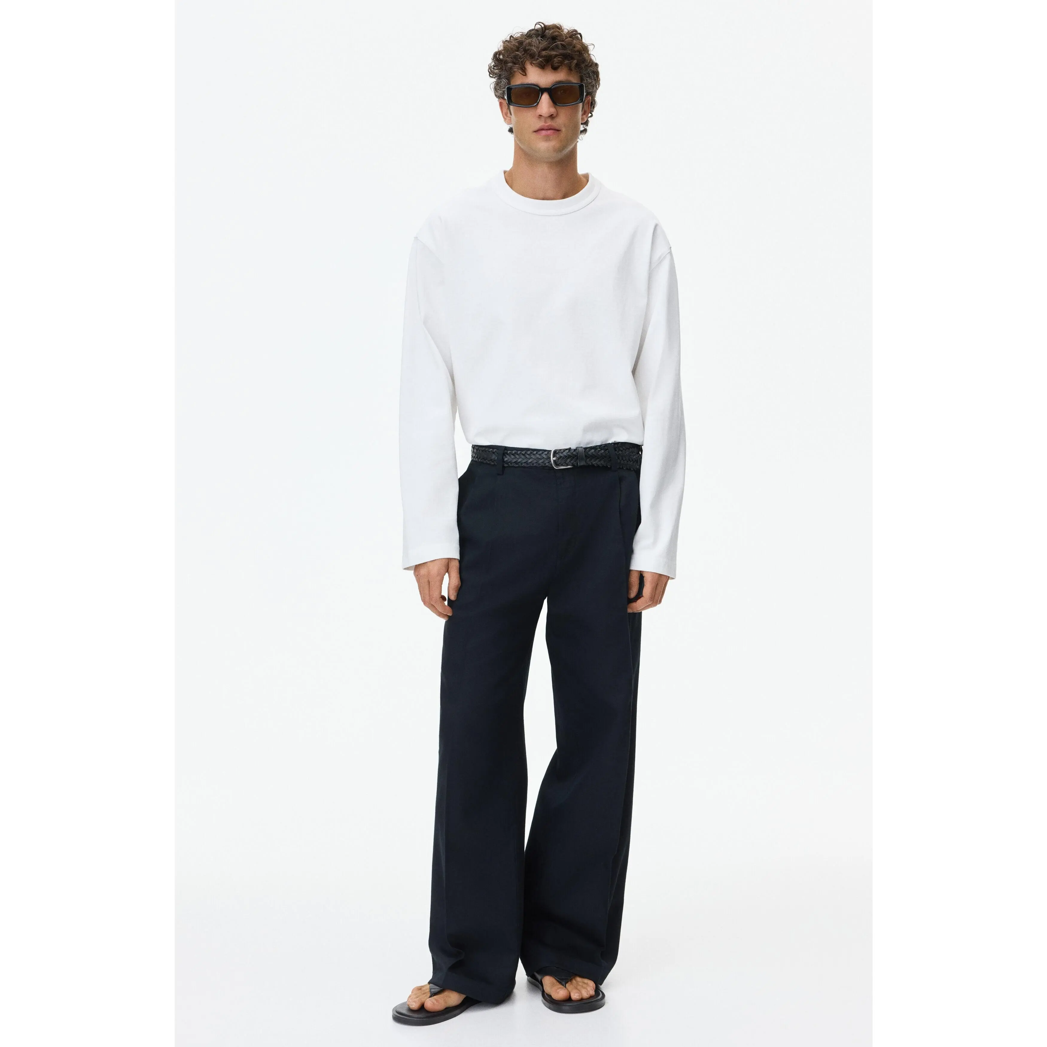 H&M Loose Fit Wide linen-blend trousers