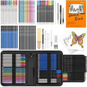 Taotree 81 Pack Art Supplies for Adults Artists Gifts, Pro Art Kit Drawing Pencils Set, Drawing Supplies Sketching Kit Sketch Book, Colored Graphite, Watercolor, Metallic, Charcoal Pencils Sketch Set