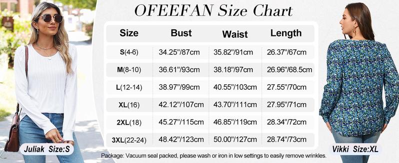 WIHOLL Fashion Crewneck Pleated Tunic Tops for Women Soft & Breathable Long Sleeve Blouses Dressy Casual Wear with Leggings