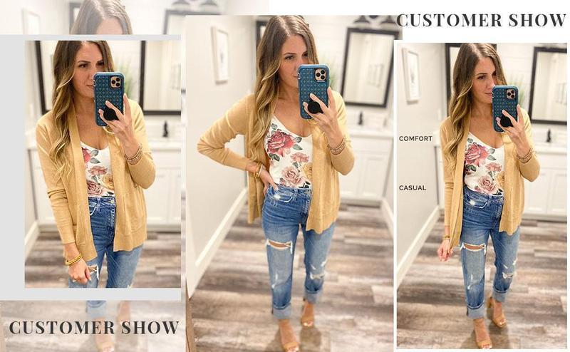 Imily Bela Womens Cardigan Sweater Long Sleeve Open Front Knit Cardigan Sweater with Pockets