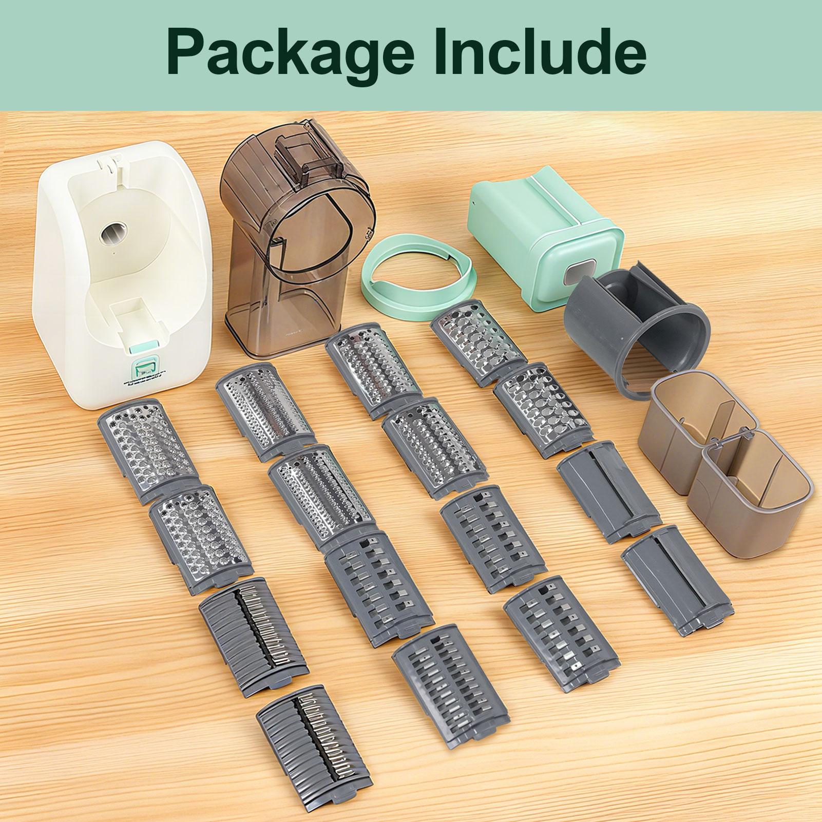 ZQOZQO Electric Rotary Cheese Grater – 6-Blade Model with Dicing Functionor 8-Blade Model for Versatile Slicing, Kitchen Tool for Quick Food Prep