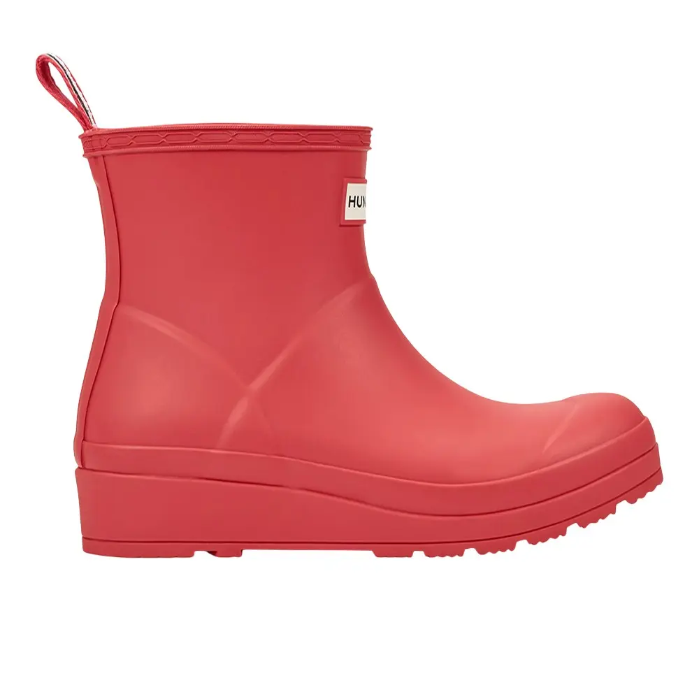 Hunter Womens Play Short Rain Casual Boots Ankle - Red