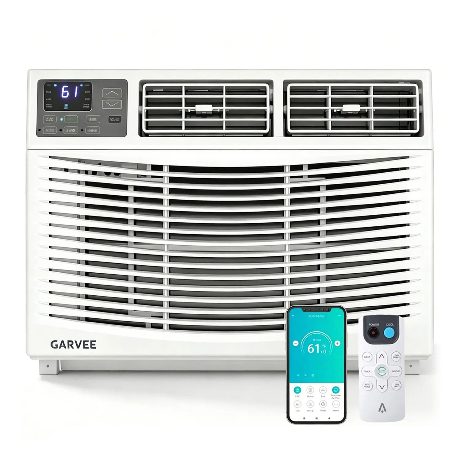 Garvee Window Air Conditioner, 8000 BTU Compact AC Unit, Energy Saving Window AC, Smart AC with 3 Modes Cool Dry Fan Speed Control,Cools Up to 350 Sq.Ft,115v Mini Air Conditioner for Bedroom,Office,Home