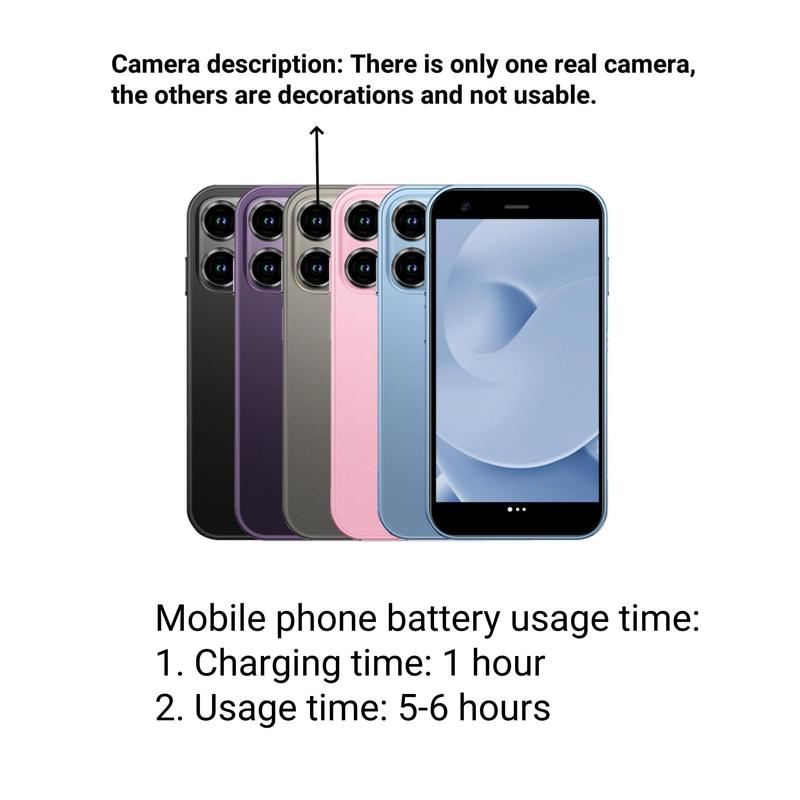 FUFFI Mini Smart Android Phone, 3 Inch HD Screen, 2gb RAM + 16GB Storage, 5mp Camera, Dual Sim, quad-core processor, 900mah Battery, 5 Colors Available