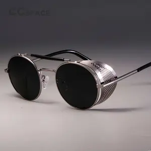 Lue's House zml14 Retro Round Metal Sunglasses Steampunk Men Women Brand Designer Glasses Oculos De Sol Shades UV Protection