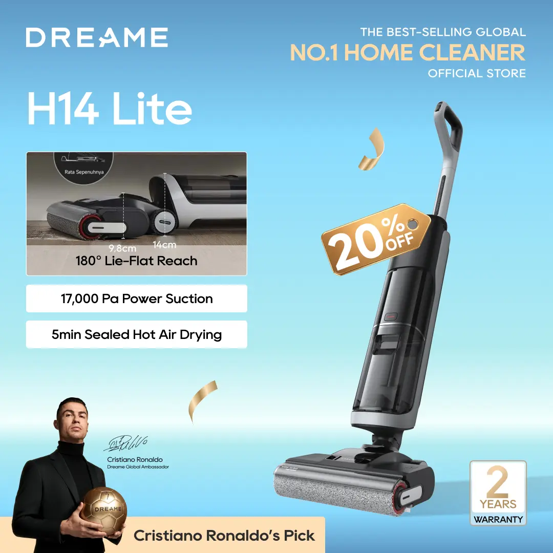DREAME H14 Lite/ H12 Pro FlexReach Lite Vacuum Mop, Wet and Dry Vacuum, 180° Lie-Flat Cordless Vacuum Mop Combo, 140°F Brush Washing, Fast Hot Air Drying in 5 Mins, Great for Sticky Steam Messes Cleaner Self Cleaning,back to school,back to school haul