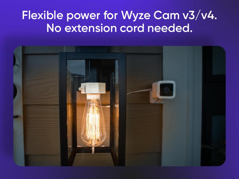 Wyze Lamp Socket v1 — Lightbulb Camera Adapter for Wyze Cam v4 and Cam v3, Also Makes Your Light(s) Smart, Special Power Adapter Accessory