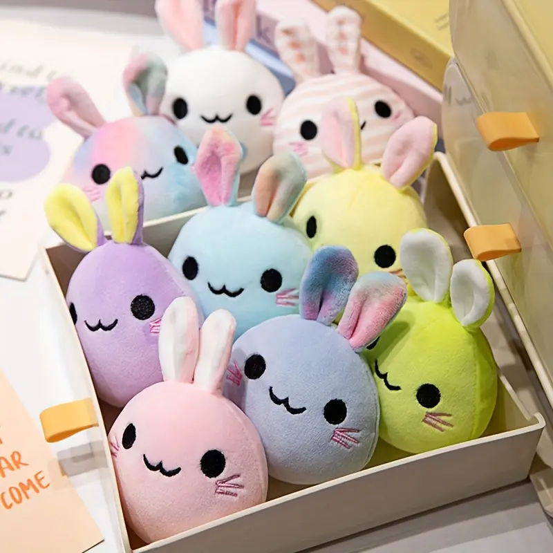 [Adorable Bunny Plushies] 9 Rabbits/Set Plush Doll |     Adorable Kawaii Long Eared Bunny Stuffed Animals, Creative Easter Gift for Halloween, Christmas, Easter weighted Anxiety Relief Toy with Lights and Music Cartoon Gorilla Backpack Whale Shark