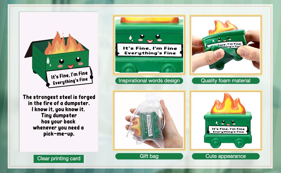 4/24 Pcs Dumpster Fire Stress Ball Funny April Fools Day Gifts  Humorous Employee Appreciation Gifts Easter Party Favors  Emotional Support for Teacher Nurse Labor Day Gift for Coworkers Stress Relief Creative Office Supplies Desk Accessories