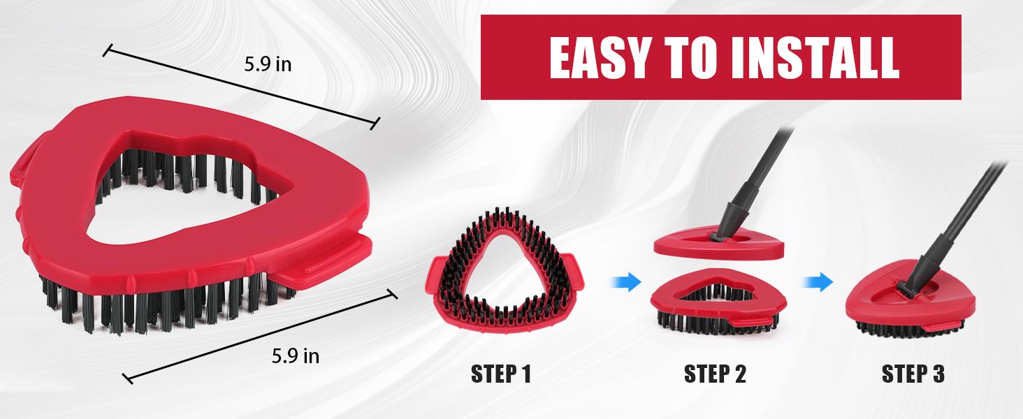 Spin Mop Scrub Brush Replacement Head Compatible with O-Cedar EasyWring 1 Tank System Hard Bristle Mop Brush for Bathroom Tile Floor Cleaning Supplies