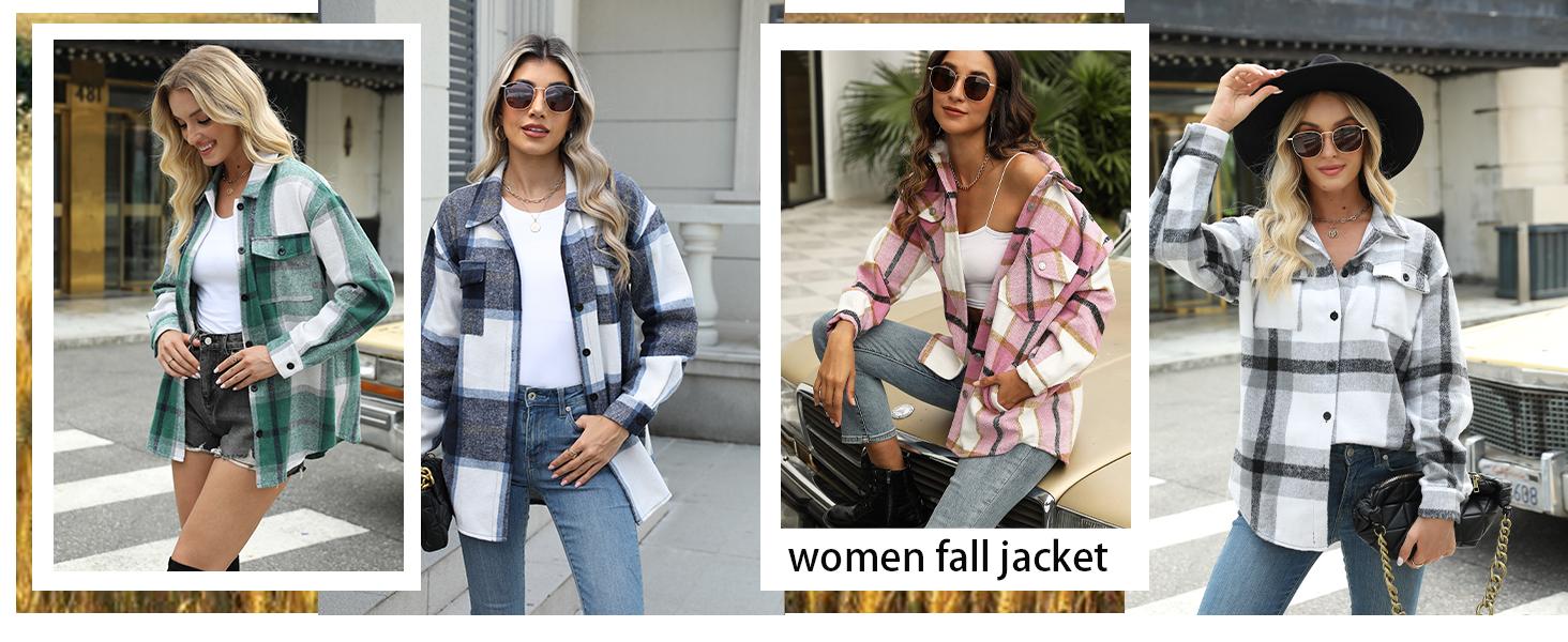 Plus Size Womens Plaid Shacket Shirt Flannel Long Sleeve Button Down Casual Fall Blouses Tops Winter Coats Holiday Haul US 2025 Deals Oversize Check Fashion