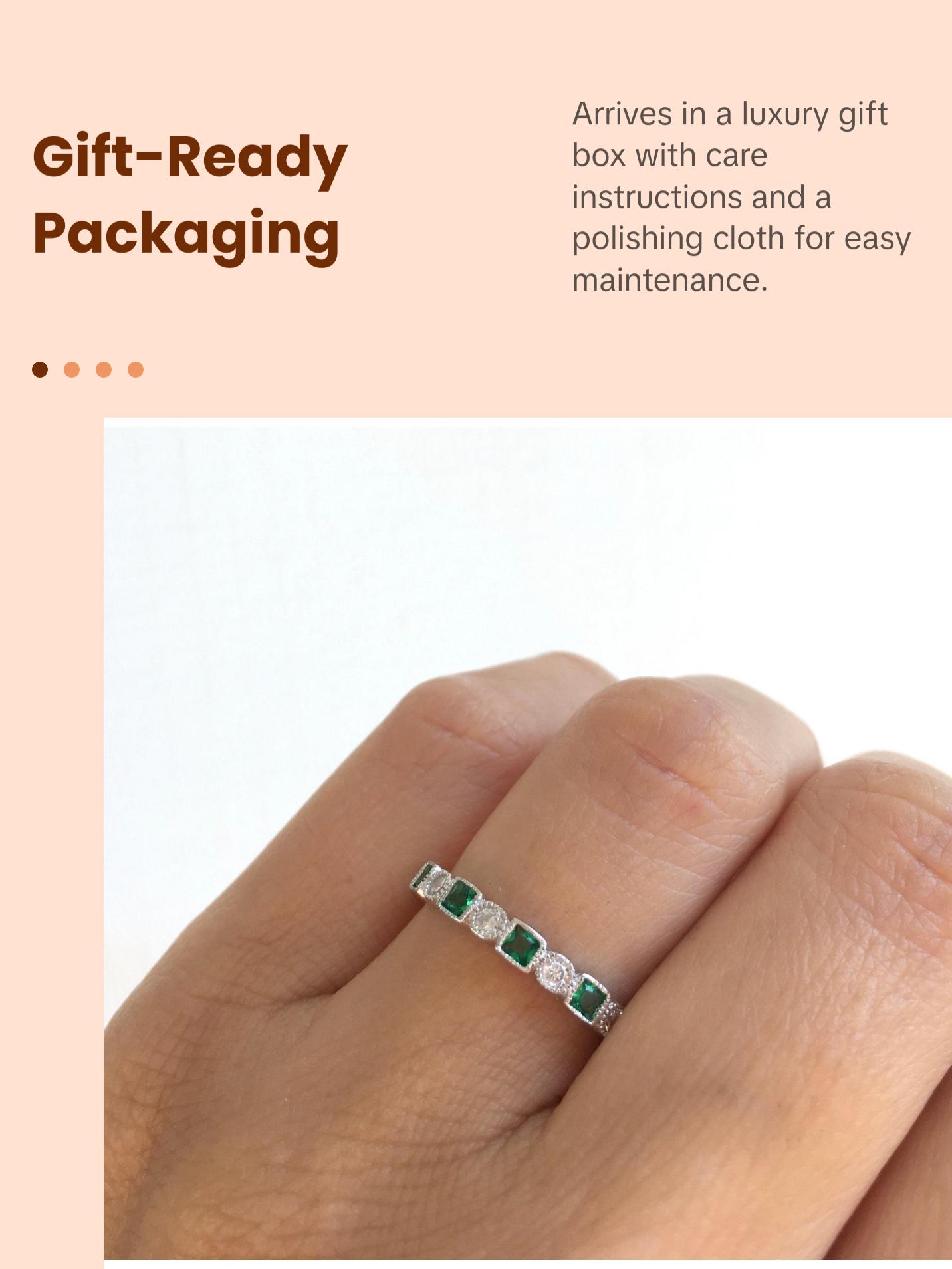 Green Emerald Art Deco Band